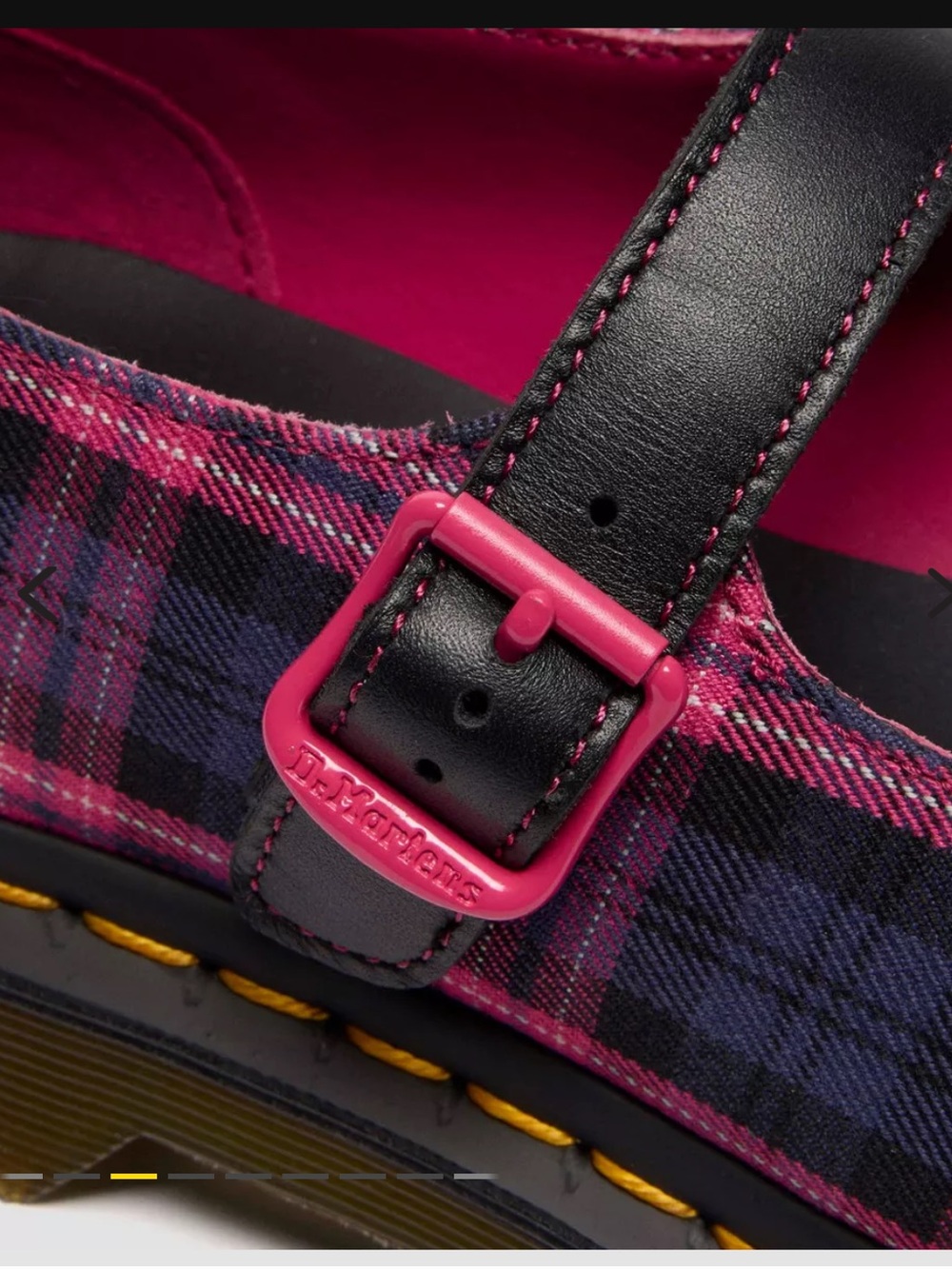 Dr. Martens ELPHIE MARY
JANE TARTAN Pink / Black 
SHOES Sz 8 women’s New in Box - Picture 3 of 4